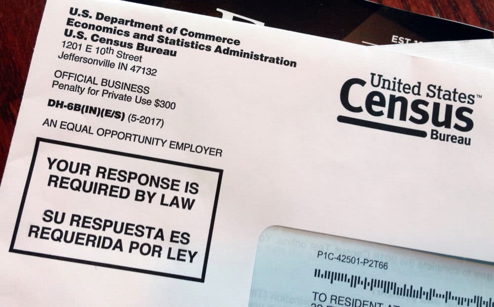 This March 23, 2018 file photo shows an envelope containing a 2018 census letter mailed to a resident in Providence, R.I., as part of the nation's only test run of the 2020 Census. (Michelle R. Smith/AP)