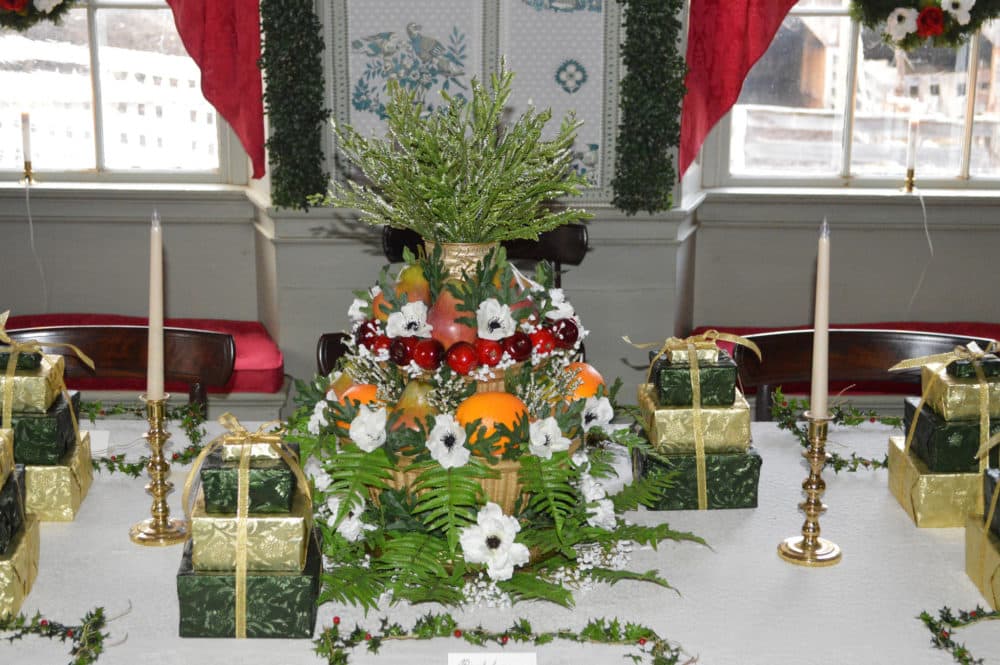 A Christmas tree tablescape in Old Sturbridge Village. (Courtesy)