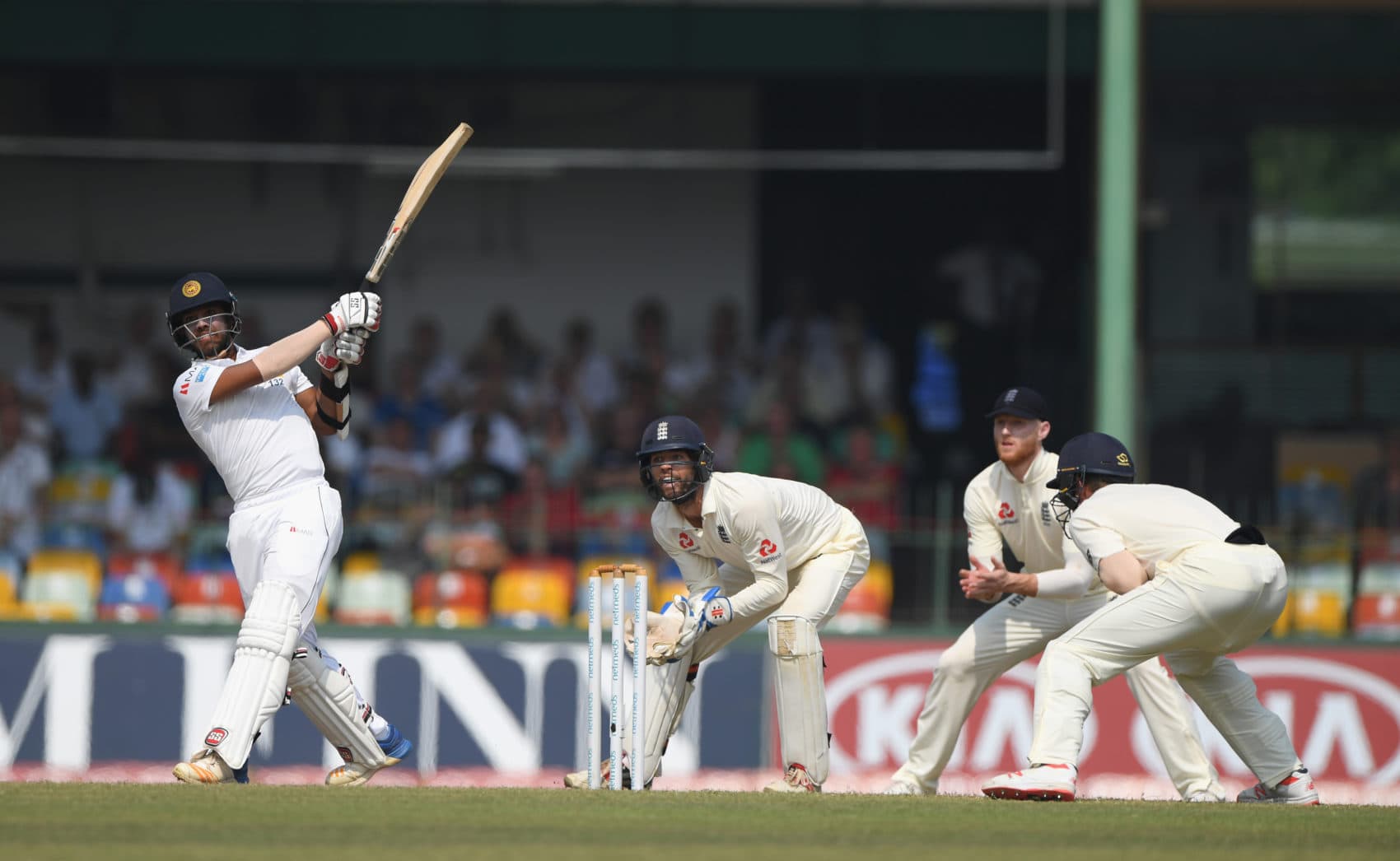 The Sri Lankan national cricket team bats against England at a match in Sri Lanka. (Stu Forster/Getty Images)