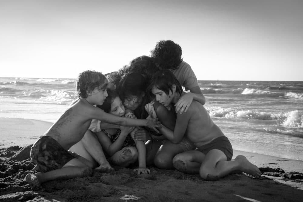 Marco Graf as Pepe, Daniela Demesa as Sofi, Yalitza Aparicio as Cleo, Marina De Tavira as Sofia, Diego Cortina Autrey as Toño, Carlos Peralta Jacobson as Paco in &quot;Roma.&quot; (Courtesy Carlos Somonte/Netflix)