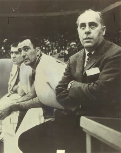 Red Auerbach (right) coached the Celtics from 1950–66. (Courtesy Fortier Public Relations)