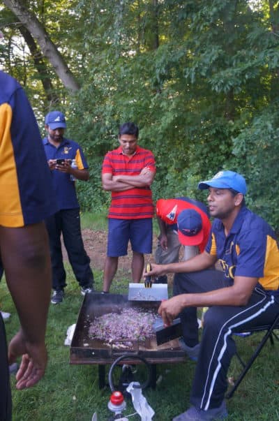 Chevy's cricket team prepares a Tamil dish called Kothu. (Courtesy Chevy Vithiananthan)