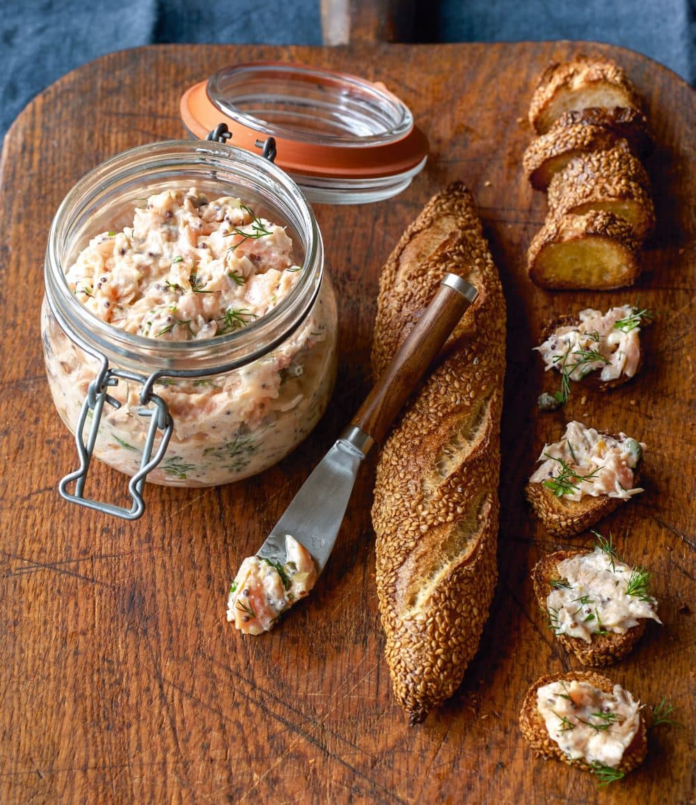 &quot;Honey-Mustard Salmon Rillettes&quot; (Excerpted from Everyday Dorie © 2018 by Dorie Greenspan. Photography © 2018 by Ellen Silverman. Reproduced by permission of Rux Martin Books/Houghton Mifflin Harcourt. All rights reserved.)