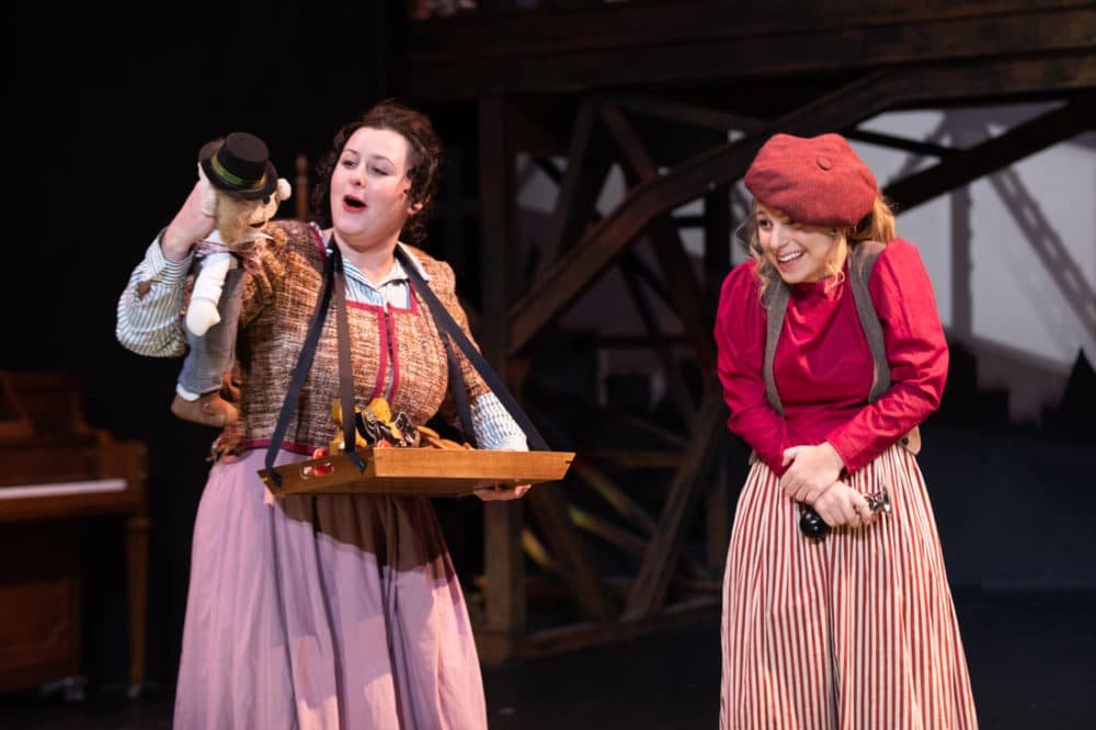 Bridgette Hayes and Antonia Turilli in Greater Boston Stage Company's &quot;Tiny Tim's Christmas Carol&quot; (Courtesy Greater Boston Stage Company).