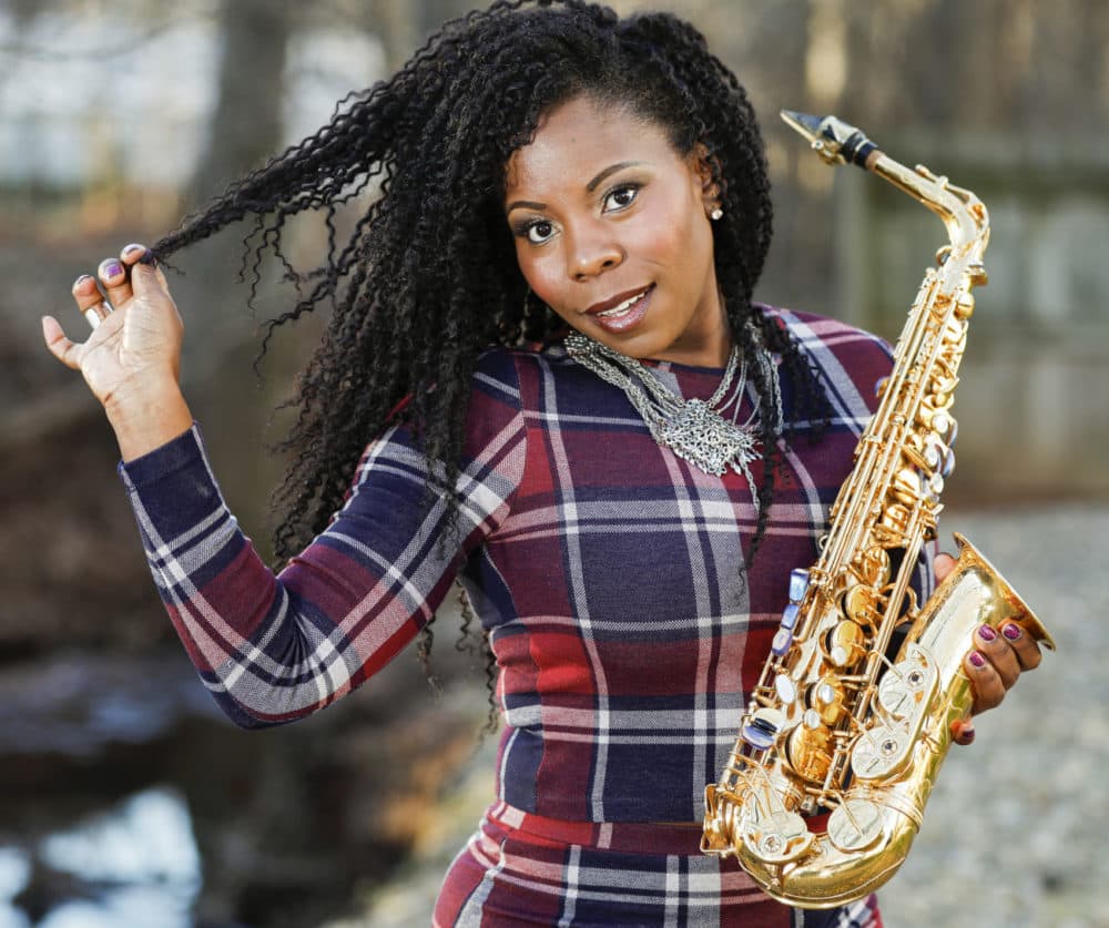 Saxophonist Tia Fuller teaches at Berklee College of Music and famously toured with Beyonce as part of her all-female band. She is nominated for her first Grammy in the best instrumental jazz album category. (Brian Ach/Invision/AP)