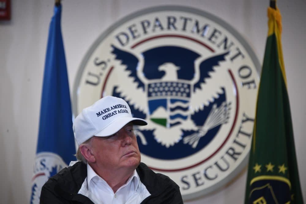 President Trump speaks during his visit to U.S. Border Patrol McAllen Station in McAllen, Texas, on Jan. 10, 2019. (Jim Watson/AFP/Getty Images)