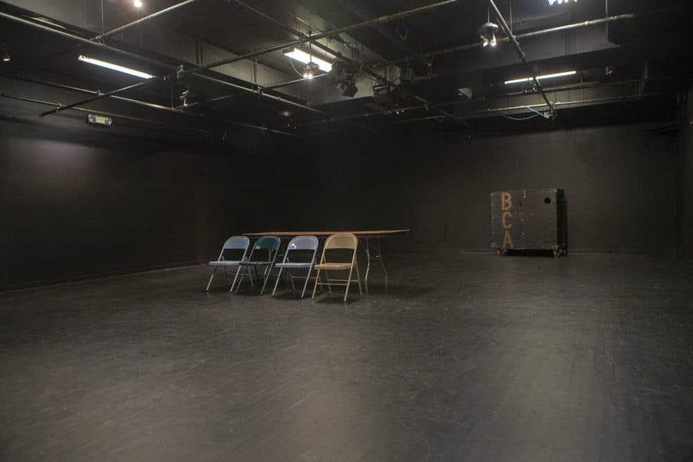 The Plaza Black Box Theatre (along with the Plaza Theatre) at the Boston Center for the Arts has started a tiered-pricing model to be more accessible to local performing arts groups. (Jesse Costa/WBUR)