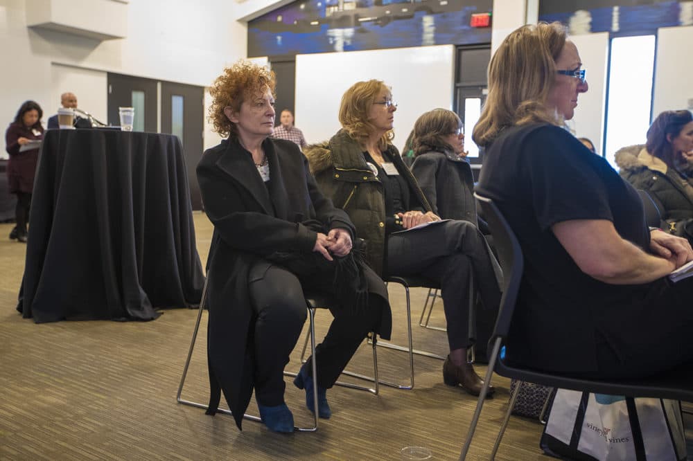 Photographer Nan Goldin was in attendance at the conference. (Jesse Costa/WBUR)