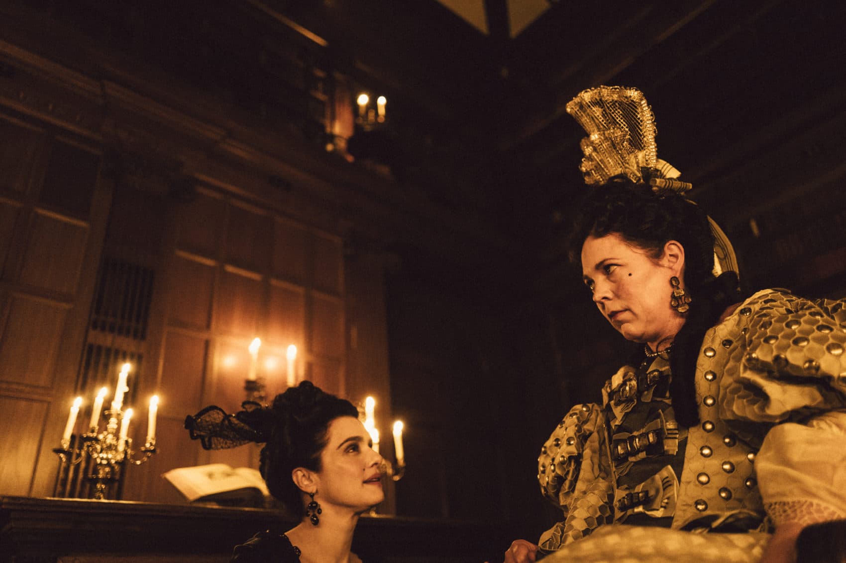 Rachel Weisz and Olivia Colman in &quot;The Favourite.&quot; (Courtesy of Yorgos Lanthimos/20th Century Fox)