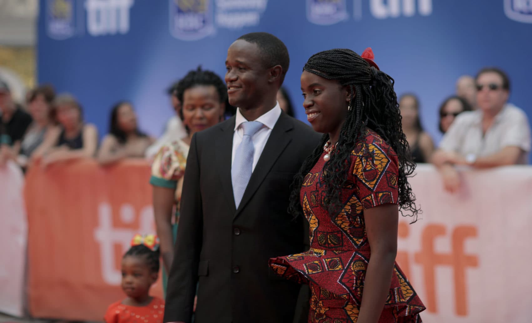 Phiona Mutesi and her coach, Robert Katende, at the Toronto International Film Festival in 2016. (Jesse Herzog/Invision/AP)