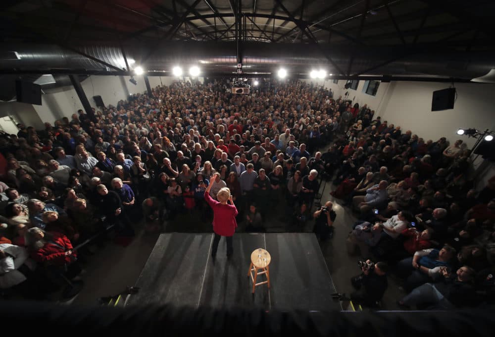 Sen. Elizabeth Warren, D-Mass, speaks during an organizing event at Curate event space in Des Moines, Iowa, Saturday, Jan. 5, 2019. Her Iowa debut, beginning Friday evening and continuing across the state Saturday, offered the first glimpse of what she may look like as a 2020 candidate. (Matthew Putney/AP)
