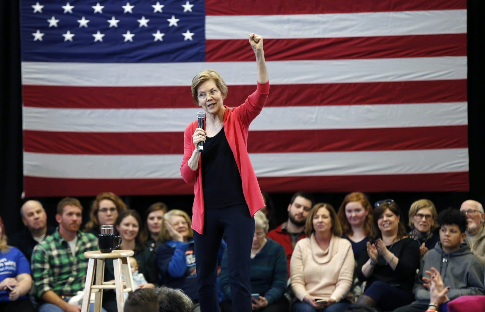 Sen. Elizabeth Warren, D-Mass., speaks during an event at Manchester Community College in Manchester, N.H., Saturday. (Michael Dwyer/AP)