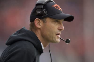 Former Oregon State head coach Mike Riley. (AP Photo/Troy Wayrynen, file)