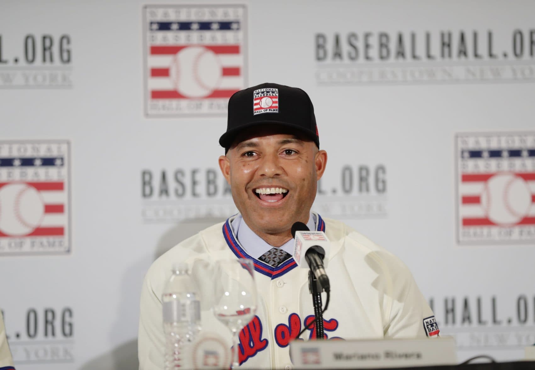 Baseball Hall of Fame inductee Mariano Rivera speaks at news conference on Wednesday in New York. (Frank Franklin II/AP)