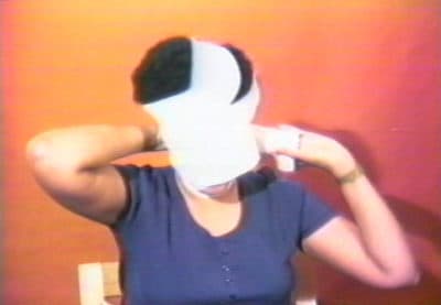 A still from Howardena Pindell's &quot;Free, White and 21,&quot; made in 1980. (Courtesy Museum of Contemporary Art Chicago, Garth Greenan Gallery, New York)