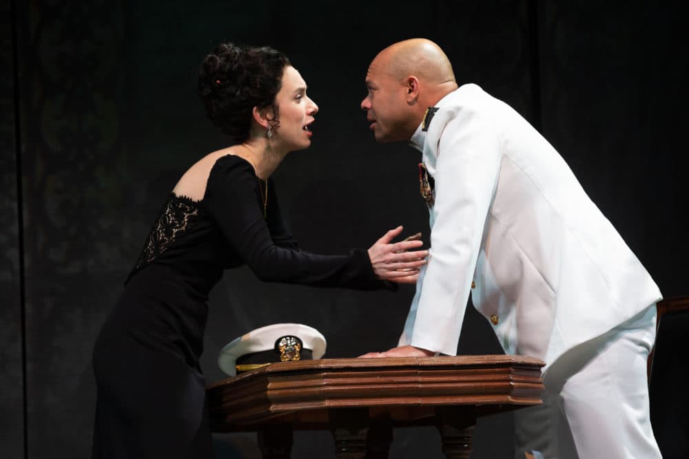 Alejandra Escalante as Desdemona and Chris Butler as the title character in &quot;Othello.&quot; (Courtesy Natasha Moustache)