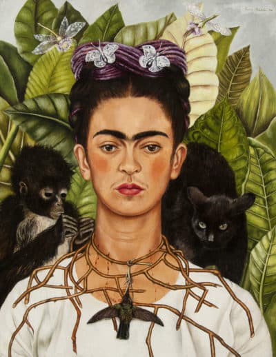 Frida Kahlo's &quot;Self‑Portrait with Thorn Necklace and Hummingbird,&quot; painted in 1940. (Courtesy Museum of Fine Arts, Boston)