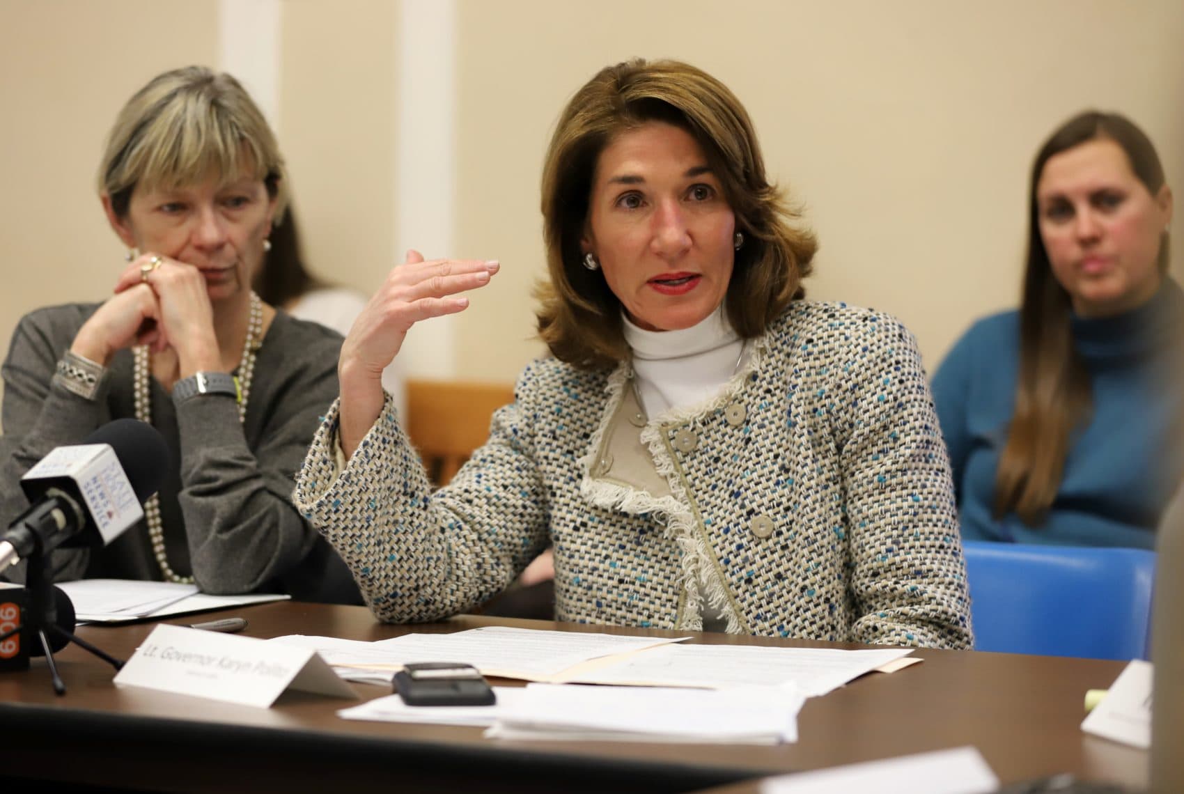 Updating state laws regarding distribution of explicit images would "better protect people from using technology as a weapon," Lt. Gov. Karyn Polito said Wednesday. (Sam Doran/State House News Service)