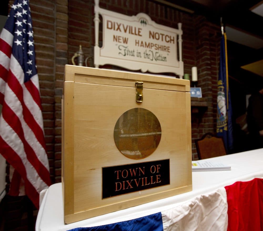The ballot box used on Nov. 7, 2016, for residents in Dixville Notch, N.H., to vote at midnight. (Jim Cole/AP)