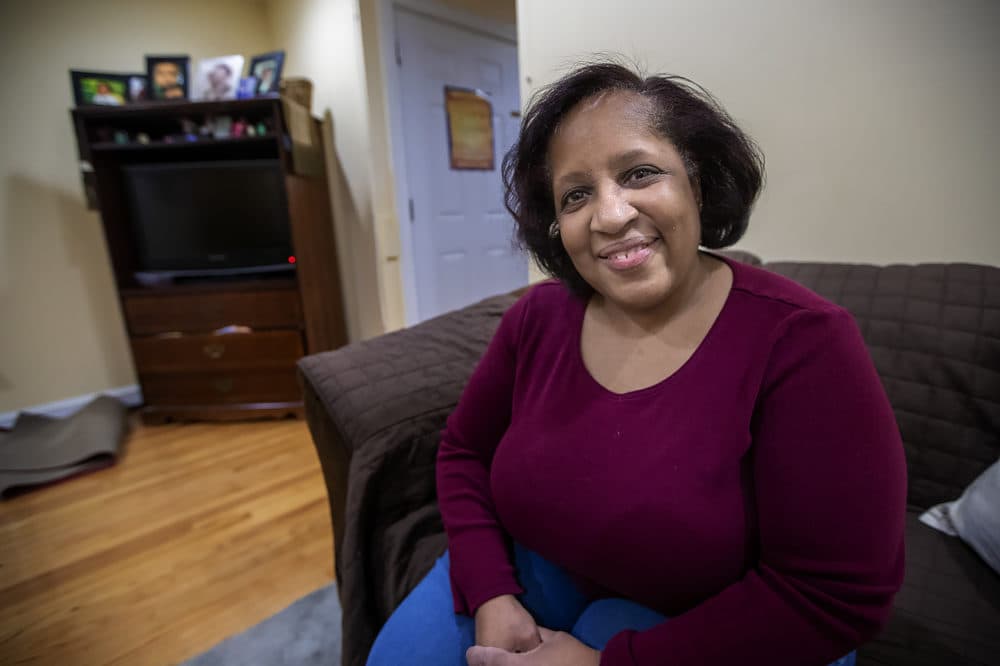 Alma Chisholm's Dorchester apartment building was purchased out of foreclosure by a newly formed nonprofit. (Jesse Costa/WBUR)