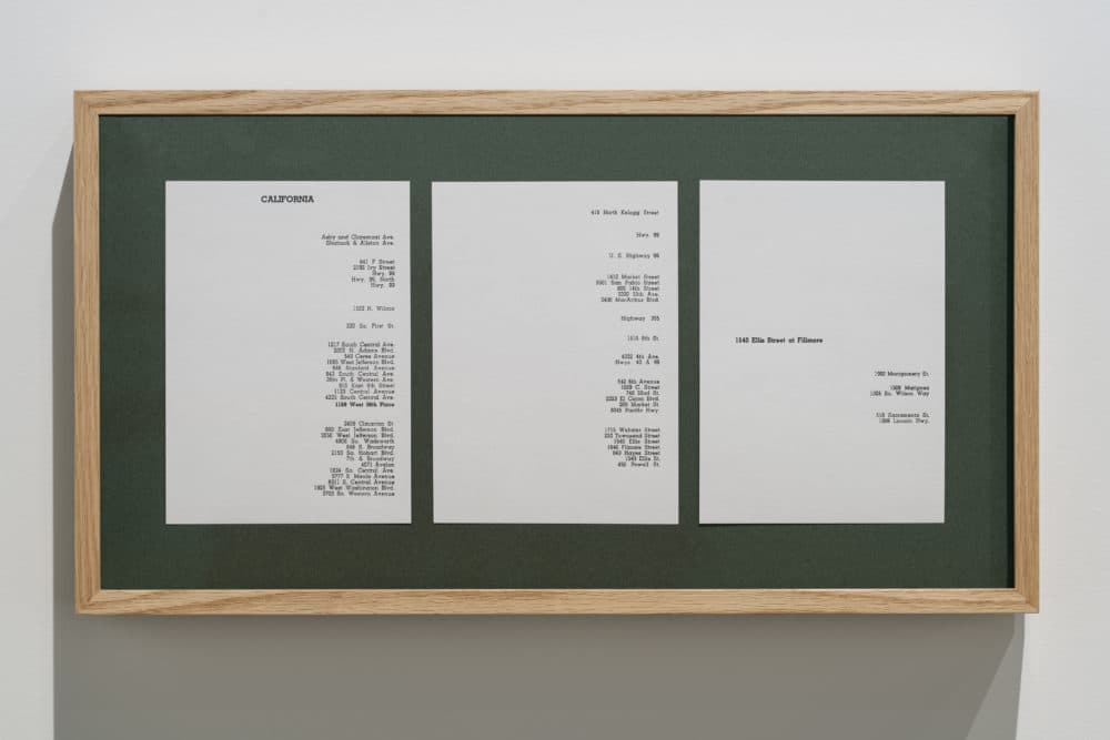 Kapwani Kiwanga's &quot;Greenbook&quot; installed at MIT. (Courtesy Peter Harris Studio)