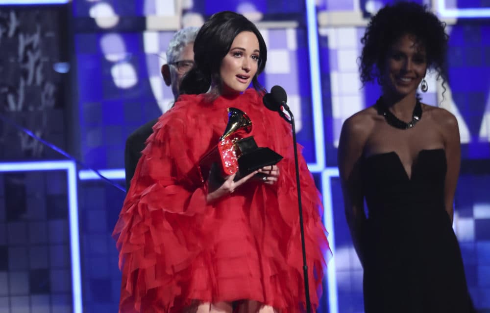 Kacey Musgraves accepts the award for album of the year for &quot;Golden Hour.&quot; (Matt Sayles/Invision/AP)