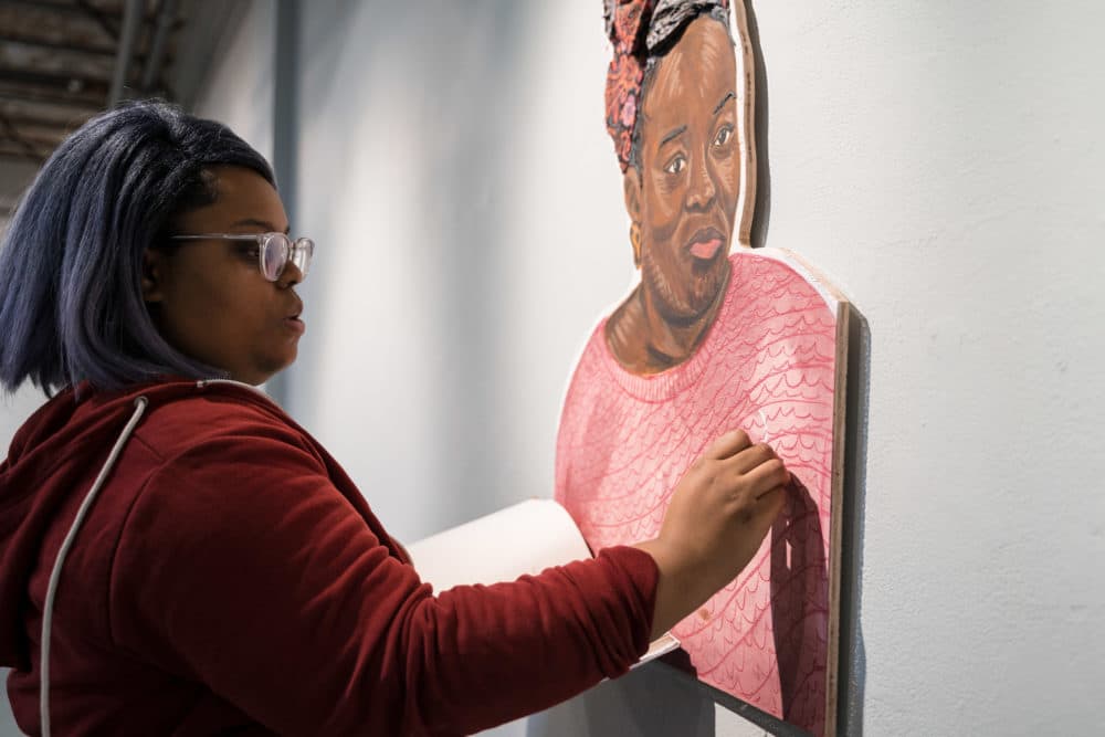 I'm not interested in creating another easily identifiable version of black pain,&quot; artist Chanel Thervil says about her exhibition &quot;Enigma: Reactions to Racism.&quot; (Photos by Faizal Westcott courtesy of Urbano Project)