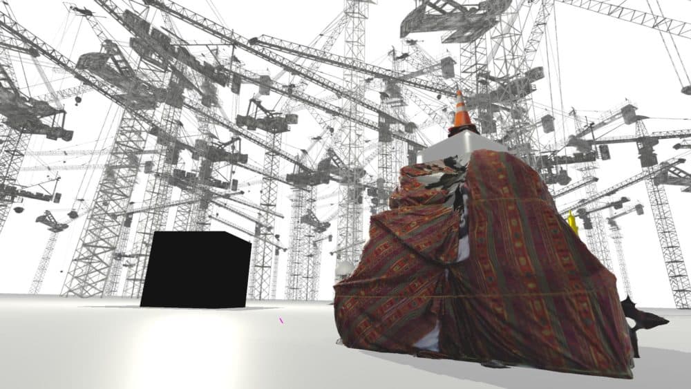 Asma Kasmi's virtual reality exhibition &quot;Cranes and Cube,&quot; created in 2017. (Courtesy of the artist)