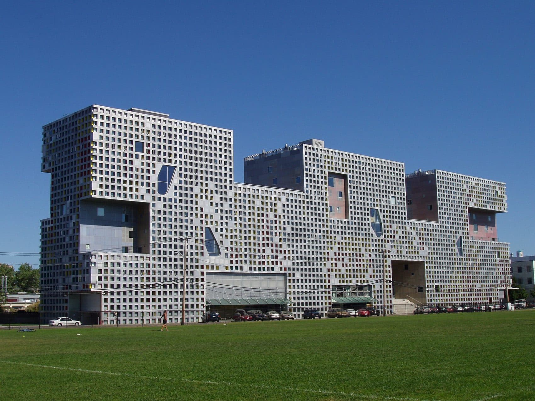 MIT's Simmons Hall in Cambridge. (Courtesy Daderot/Wikimedia Commons)