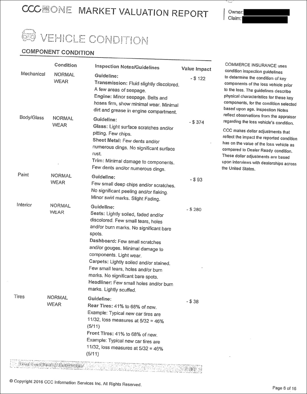 Condition adjustments on a 2013 Nissan Altima