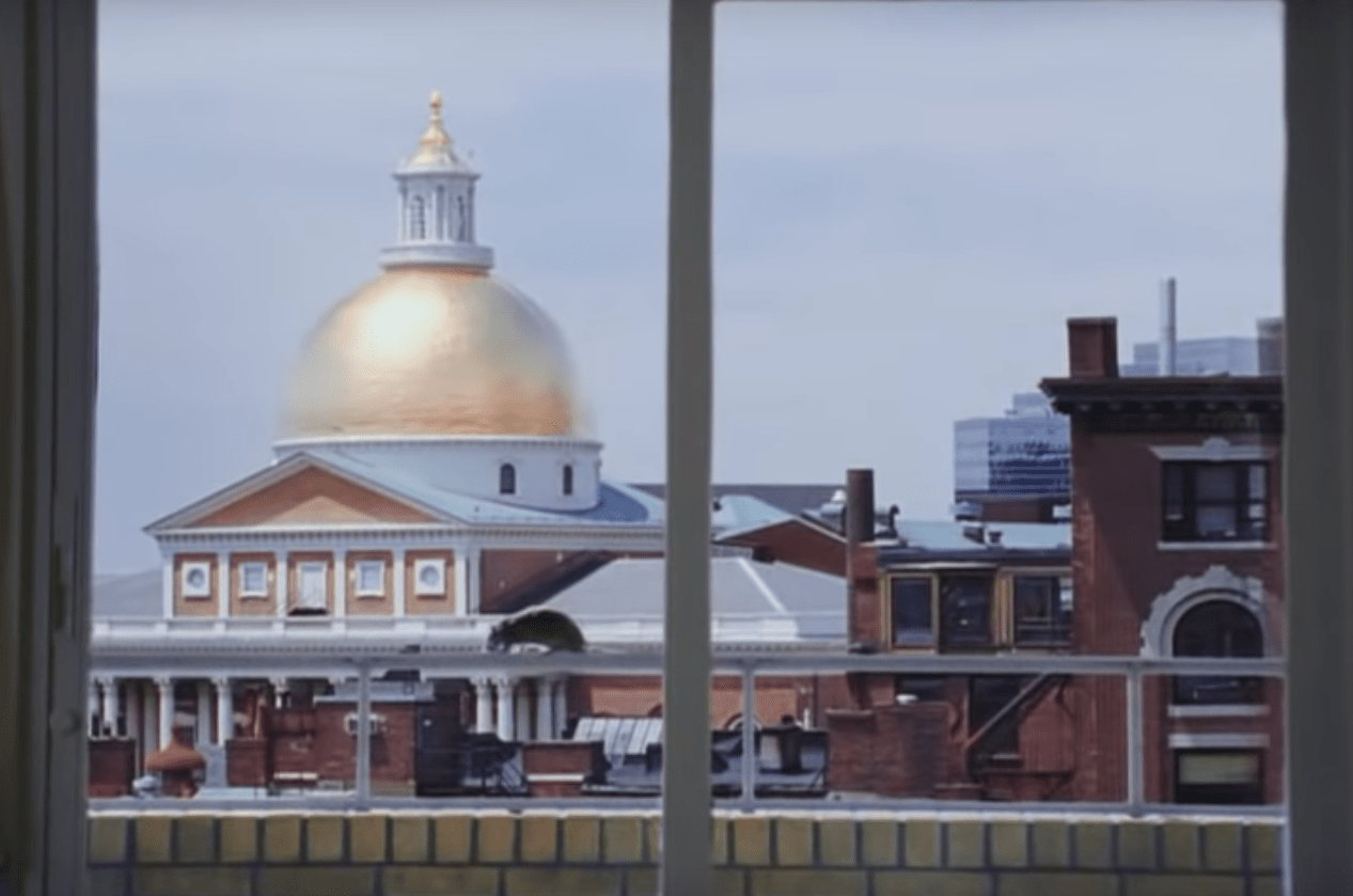 The rat scampering across the ledge in front of the State House in the final scene of &quot;The Departed.&quot; (YouTube)