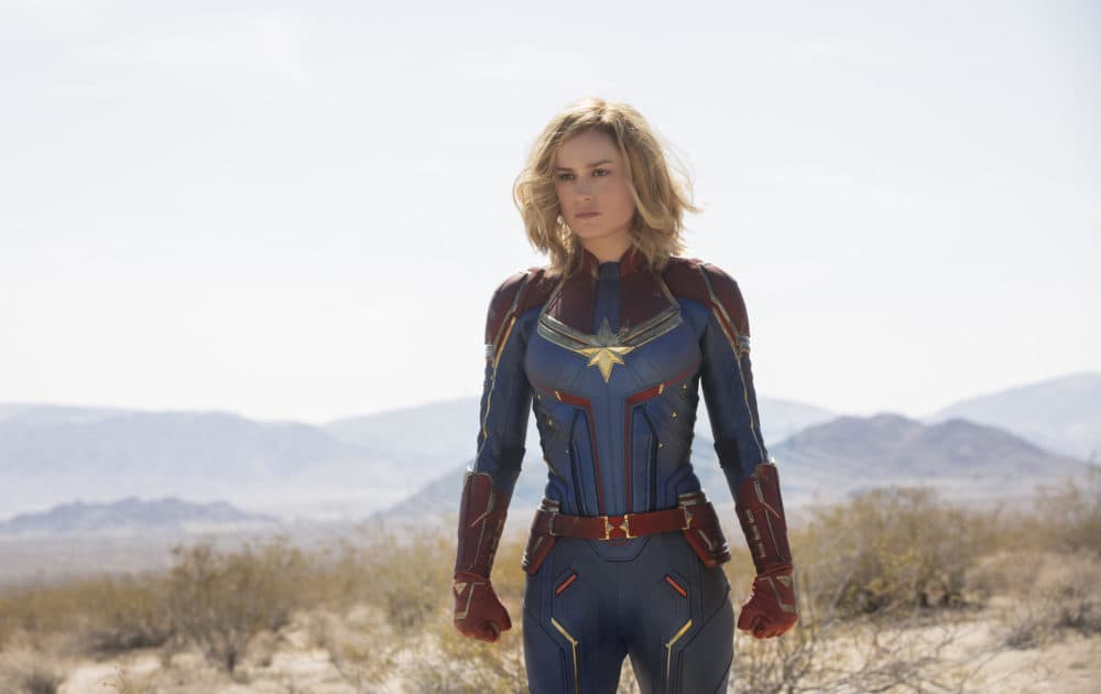 Brie Larson as Captain Marvel in the new movie. (Courtesy Chuck Zlotnick/Marvel Studios)