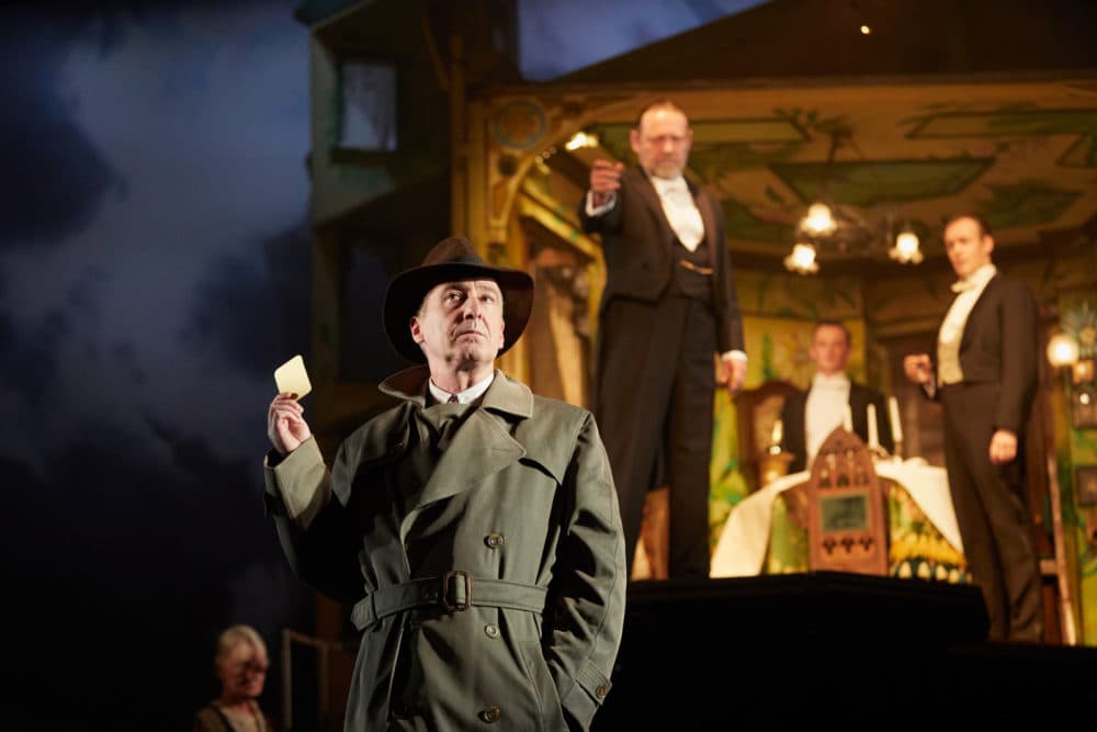 Liam Brennan, Jeff Harmer, Hamish Riddle, Andrew Macklin in &quot;An Inspector Calls.&quot; (Courtesy Mark Douet)