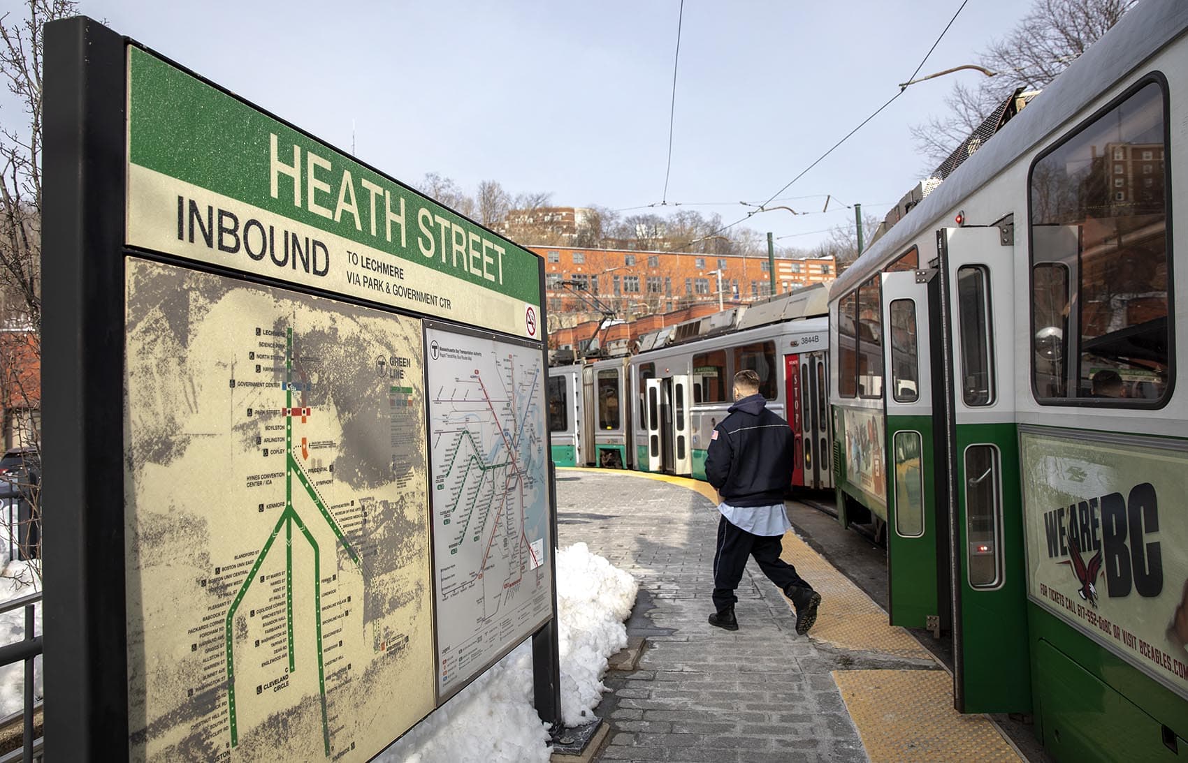 Heath Street Green Line station. (Robin Lubbock/WBUR)