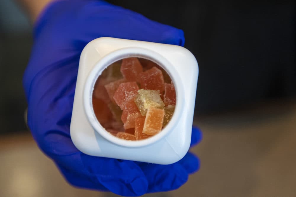 NETA Cubes are medicated cannabis chews. (Jesse Costa/WBUR)