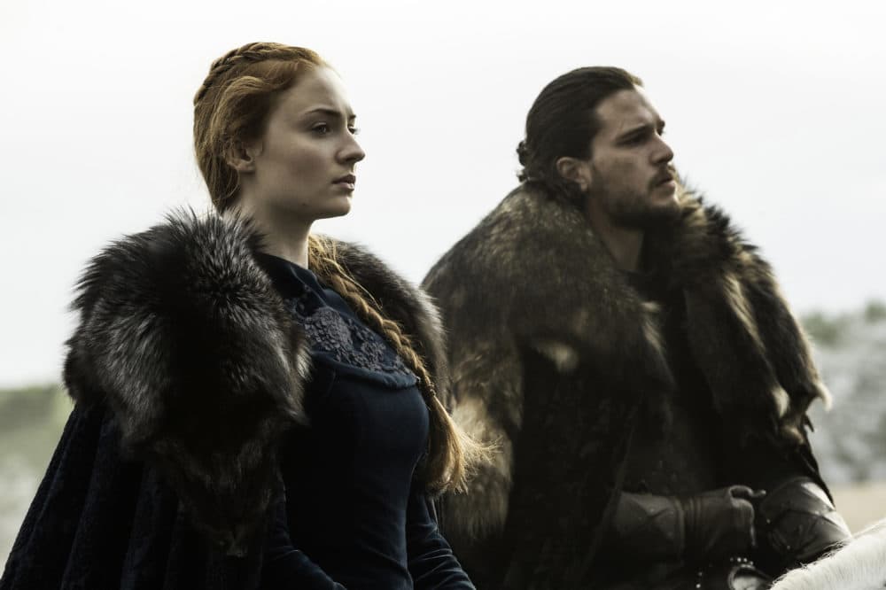 Sophie Turner and Kit Harington in "Game Of Thrones. (Helen Sloan/courtesy of HBO)