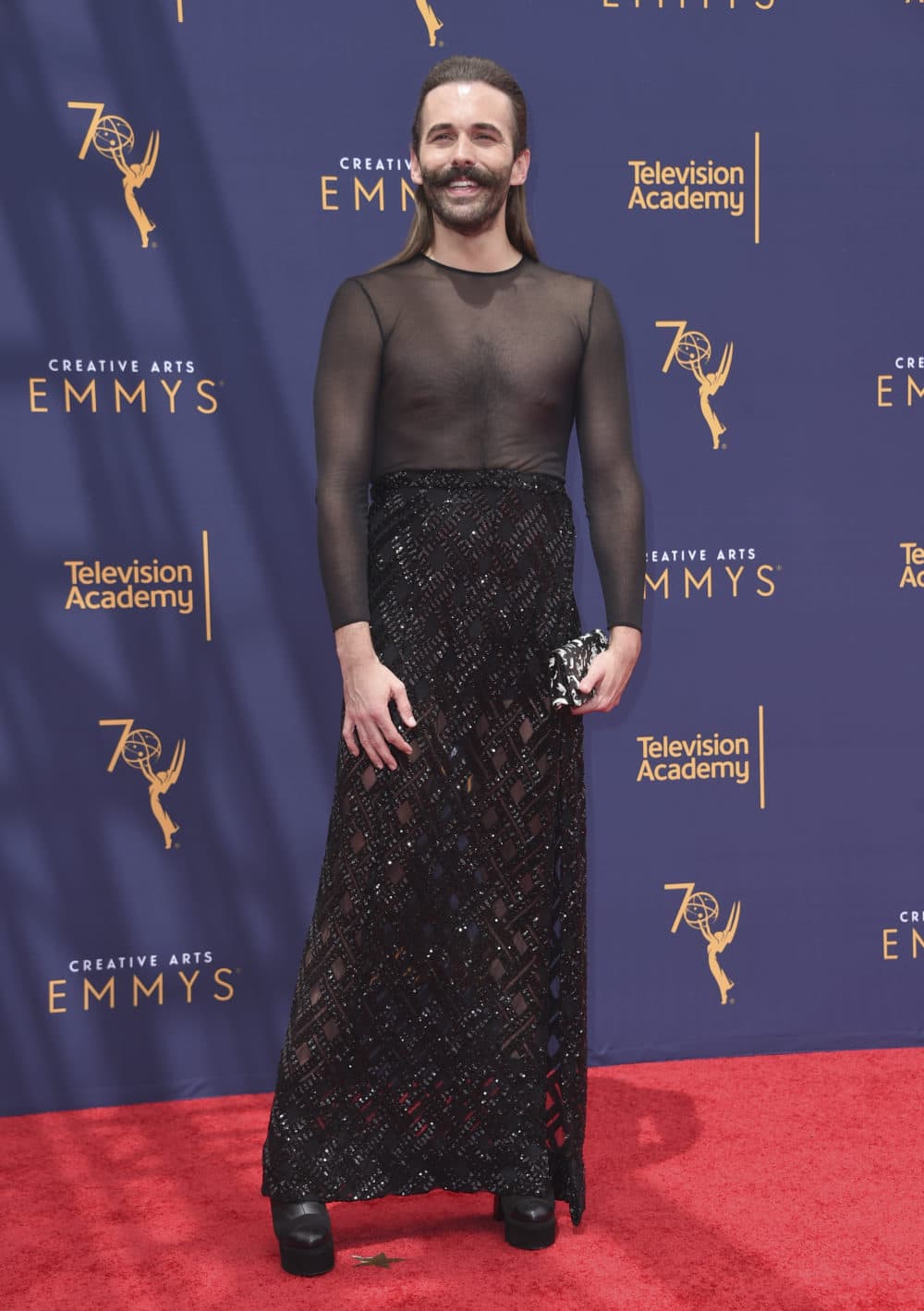 Jonathan Van Ness arrives at night two of the Creative Arts Emmy Awards on Sunday, Sept. 9, 2018, in Los Angeles. (Richard Shotwell/Invision/AP)