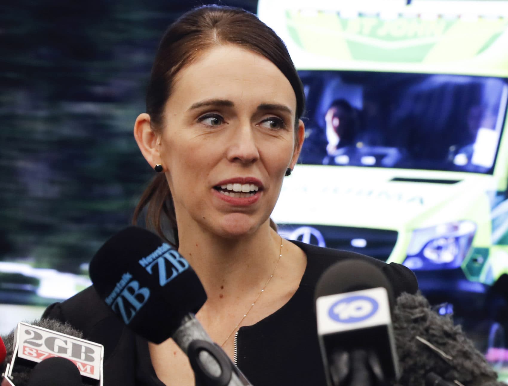 In this March 20, 2019, file photo, New Zealand's Prime Minister Jacinda Ardern speaks during an event to meet the first responder in the March 15 mosque shooting, in Christchurch, New Zealand. Prime Minister Ardern says New Zealand is immediately banning assault rifles, high-capacity magazines and "military style semi-automatic rifles" like the weapons used in last Friday's attacks on two Christchurch mosques. (Vincent Thian/AP)
