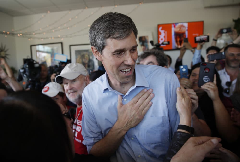 Democratic presidential candidate and former Texas congressman Beto O'Rourke meets with supporters  at a coffee shop Sunday, March 24, 2019, in Las Vegas. (John Locher/AP)