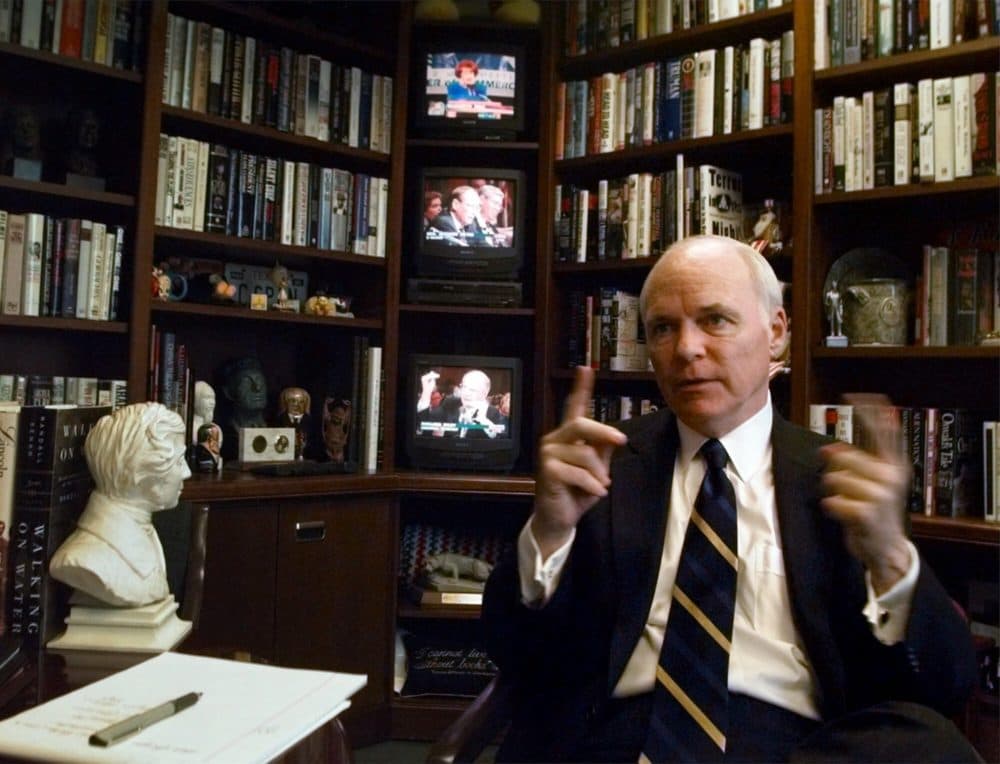 Brian Lamb, founder of C-SPAN television, in his office at the C-SPAN headquarters in Washington on Feb. 9, 1999. His unemotional &quot;just the facts&quot; interviewing style helped make Lamb the most recognizable personality on the deliberately anti-personality C-SPAN. (Dennis Cook/AP)