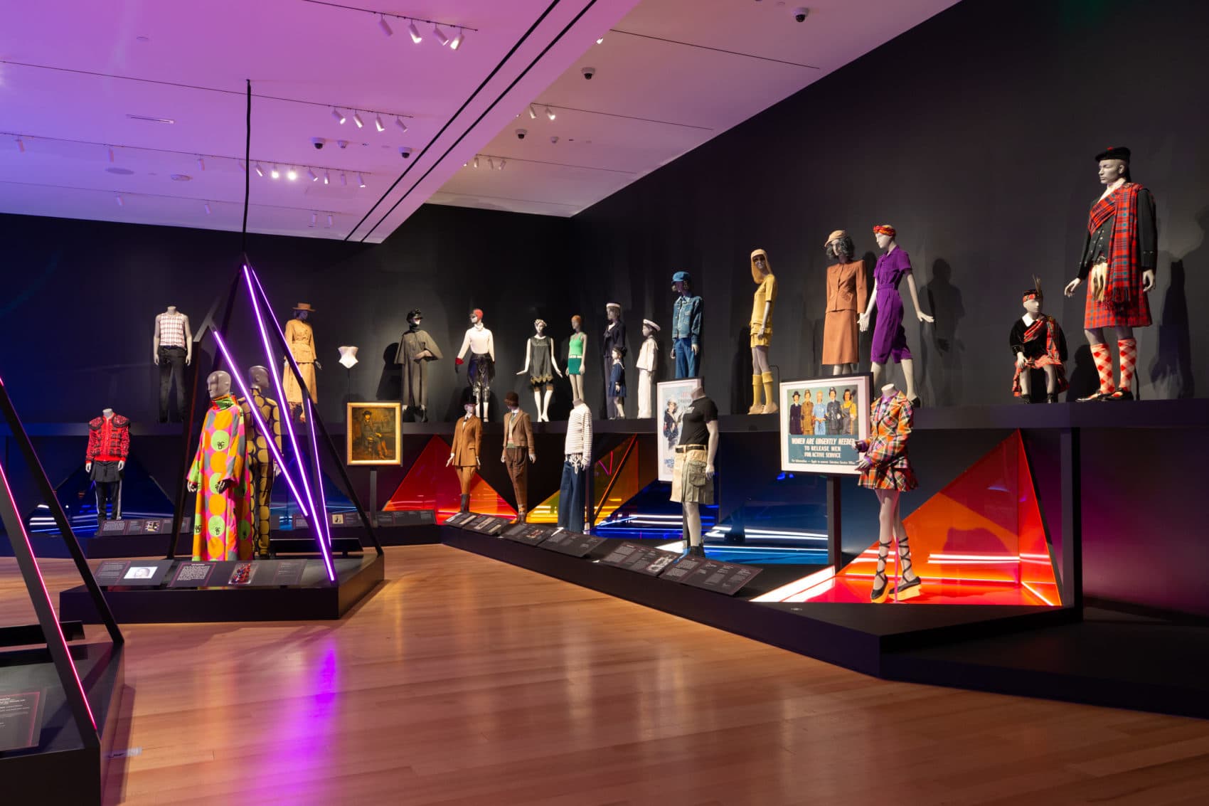 The installation of &quot;Gender Bending Fashion&quot; at the MFA. (Courtesy Michael Blanchard/MFA)