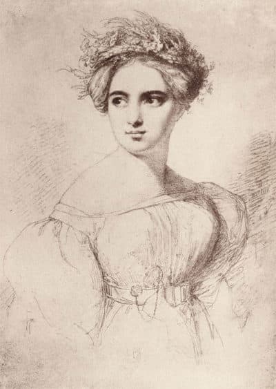 Fanny Mendelssohn, in a sketch by her husband Wilhelm Hensel (Public domain)