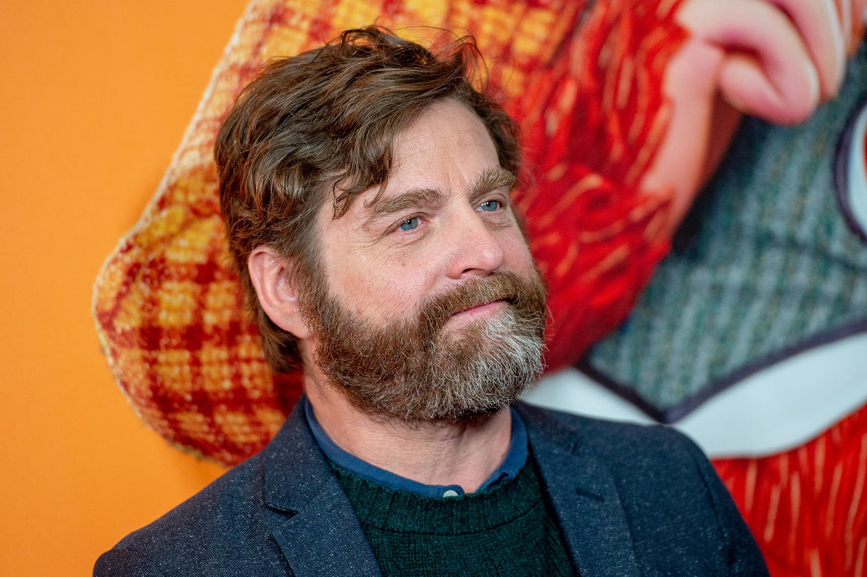 In the new animated movie "Missing Link," Zach Galifianakis plays a Sasquatch who goes off in search of his only kin. "It's a buddy movie, it's a travel movie, it's got amazing landscapes with this beautiful stop-motion animation that is breathtaking, I think," he tells Here & Now. (Roy Rochlin/Getty Images)