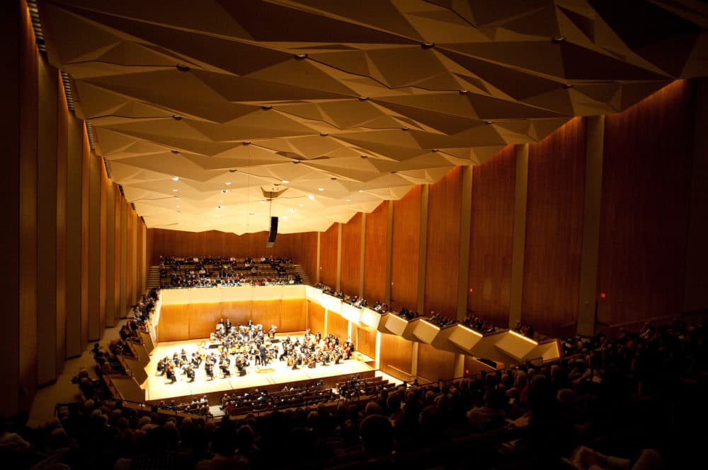 The Foellinger Great Hall has a hung ceiling structure that allows the sound to move up and over and resonate within the space, making it ideal for symphonies and chamber music. (Courtesy of Krannert Center for the Performing Arts)