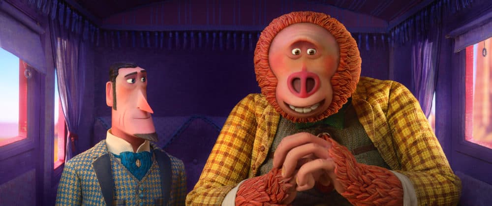 Sir Lionel Frost (left), voiced by Hugh Jackman, and Mr. Link (right), voiced by Zach Galifianakis, in &quot;Missing Link.&quot; (Courtesy of Laika Studios/Annapurna Pictures)