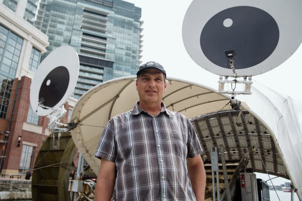 Trash has flooded the Baltimore Inner Harbor for years. Motivated to clean up Baltimore's waters, John Kellett invented Mr. Trash Wheel to help prevent garbage from reaching the harbor. (Rosem Morton for Here &amp; Now)