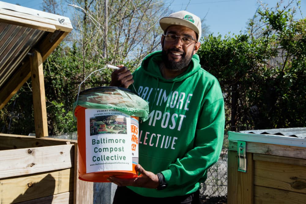 Marvin Hayes, director of the Baltimore Compost Collective, wants to offer the city an alternative to burning its garbage. (Rosem Morton for Here &amp; Now)