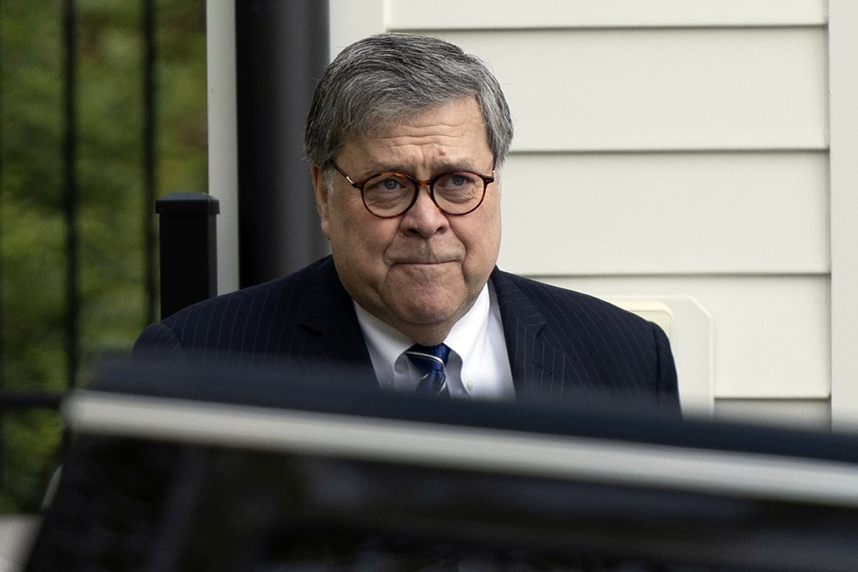Attorney General William Barr leaves his home in McLean, Va., on Wednesday morning, April 17, 2019. (Sait Serkan Gurbuz/AP)