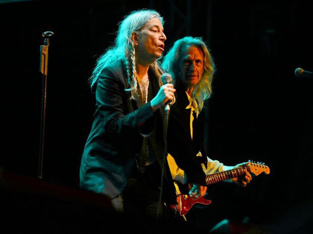 Patti Smith and Lenny Kaye on stage. (Courtesy)