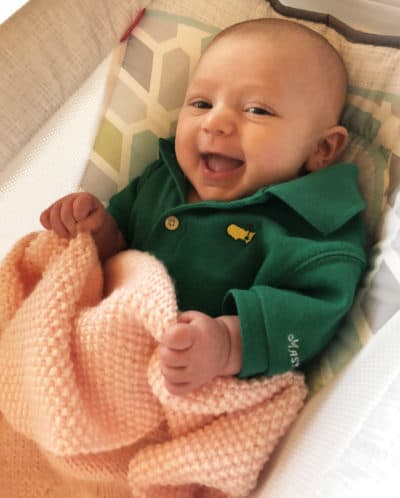 Wallace Wright Thompson in her Masters onesie. (Courtesy Wright Thompson, Jr.)
